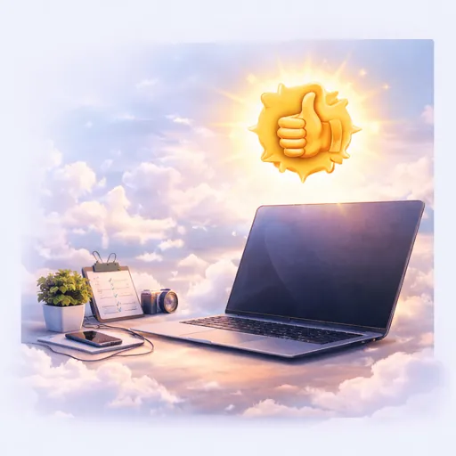 MacBook Air final verdict visual showing laptop with glowing approval symbol representing strong overall recommendation