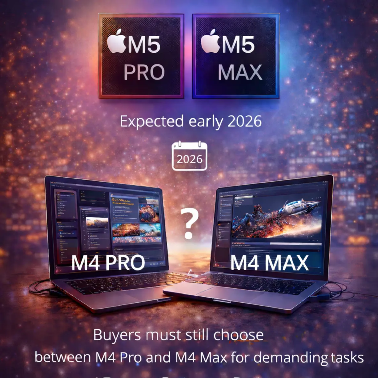 M5 Pro and M5 Max expected in early 2026 while buyers choose between M4 Pro and M4 Max for demanding tasks