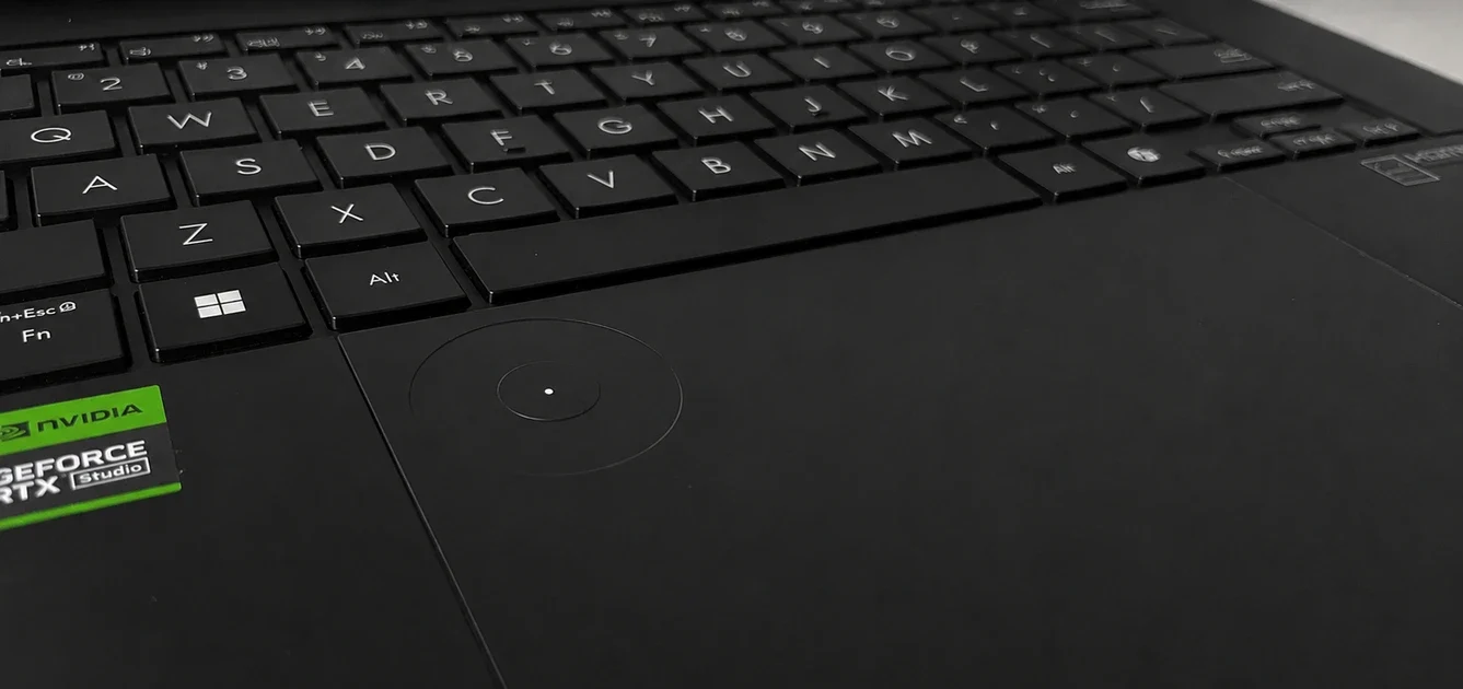 ASUS ProArt P16 DialPad close-up with darker nano black finish