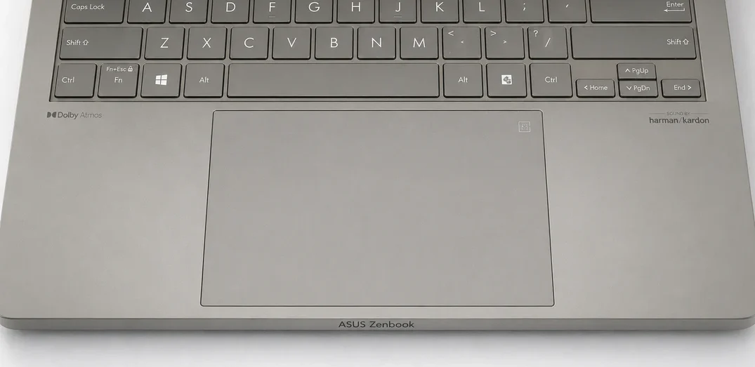 ASUS Zenbook A14 precision touchpad and keyboard layout