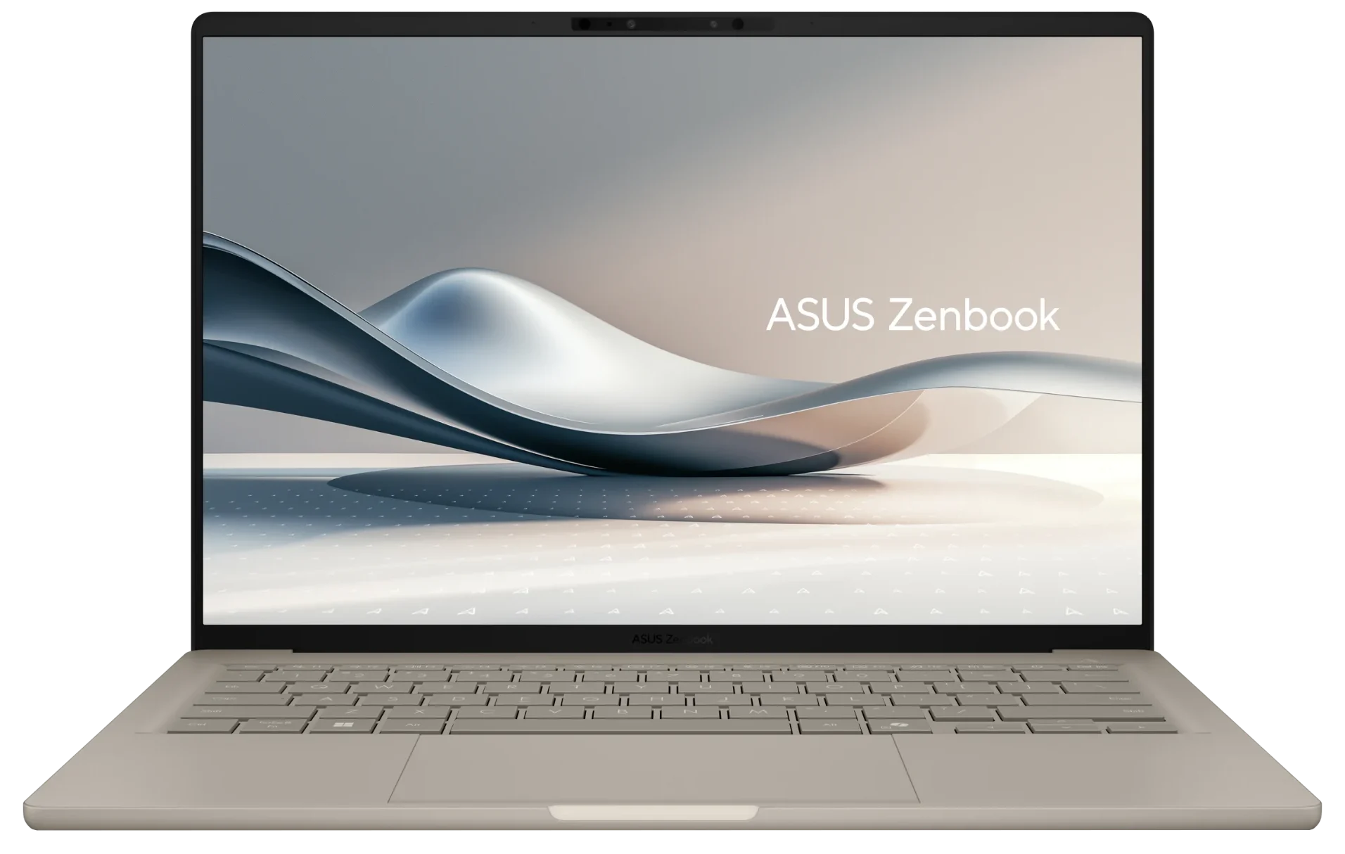 ASUS Zenbook A14 laptop shown from the front