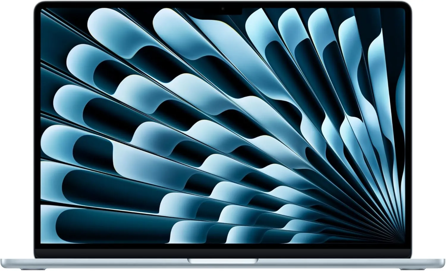 MacBook Air shown from the front with its blue abstract display