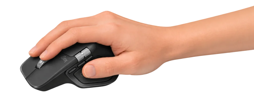 Logitech MX Master 4 Review 2026 Hand resting on Logitech MX Master 4 mouse