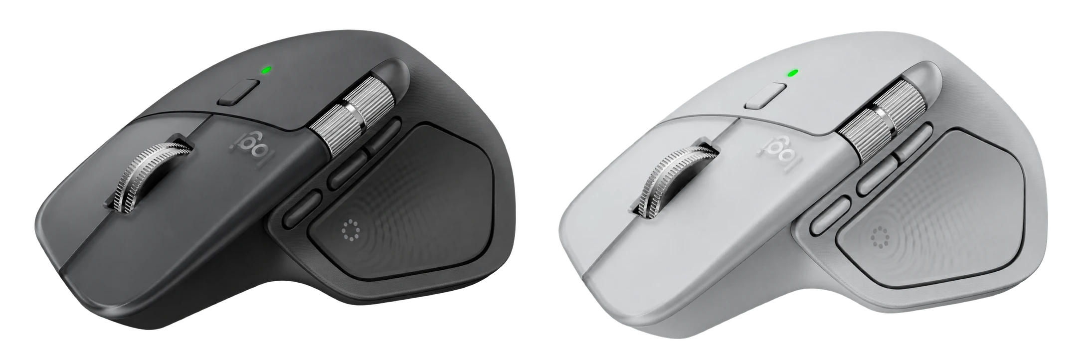 Logitech MX Master 4 mouse in Graphite and Pale Gray